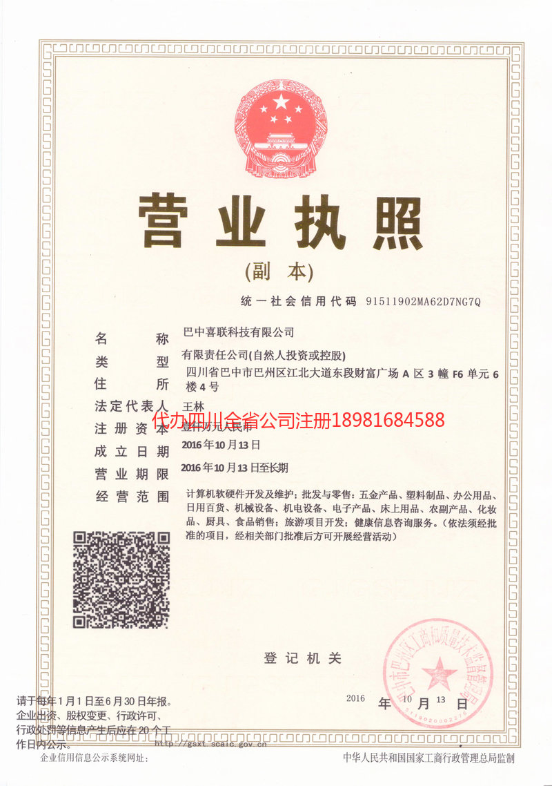 剑阁剑阁喜联科技有限公司